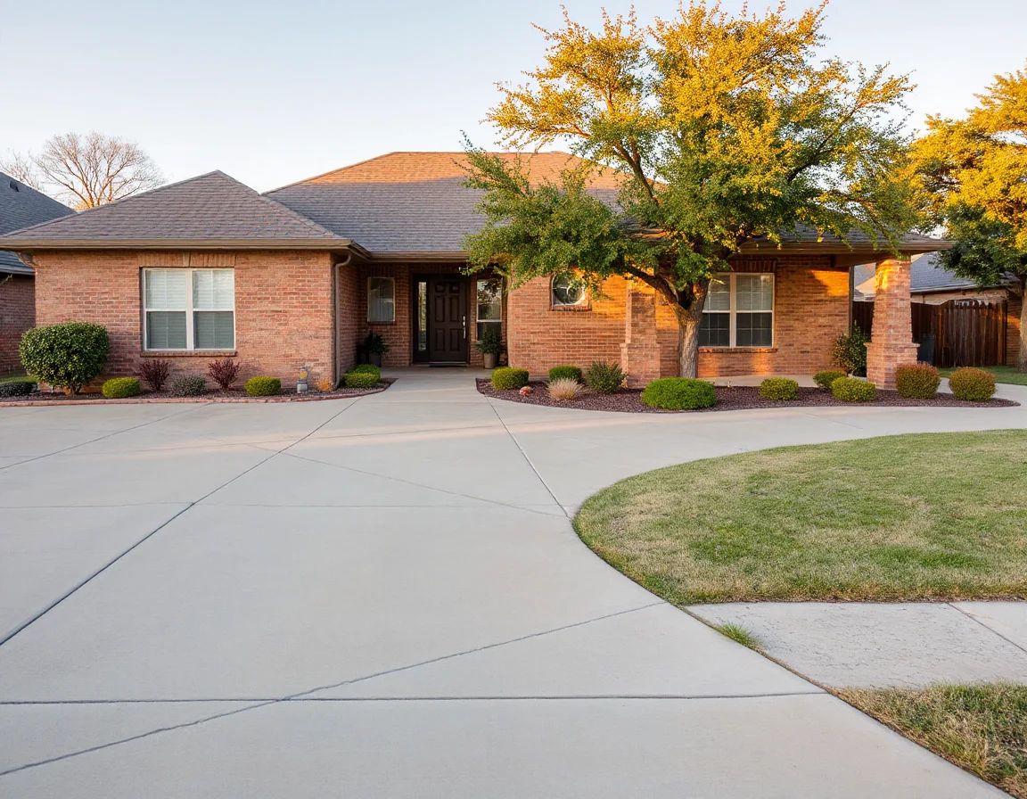 West Texas brick home with native landscaping