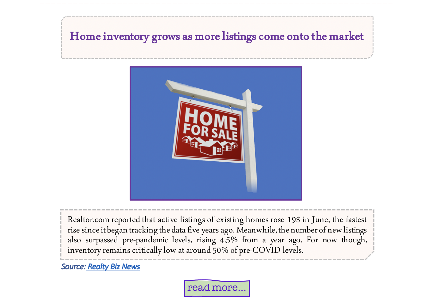 The OC housing market inventory is increasing.