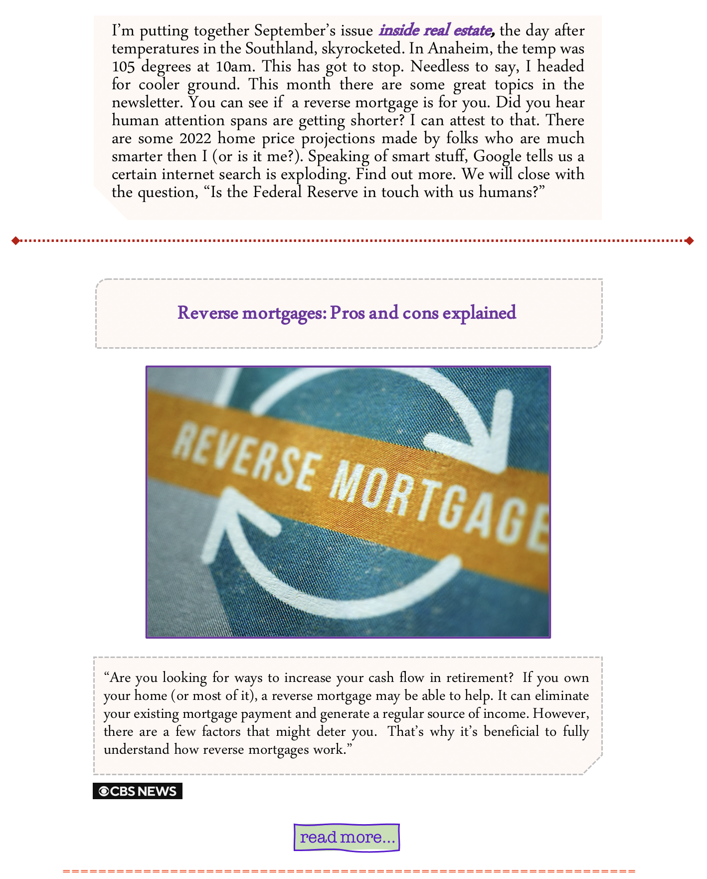 Is a reverse mortgage for you? Orange County real estate