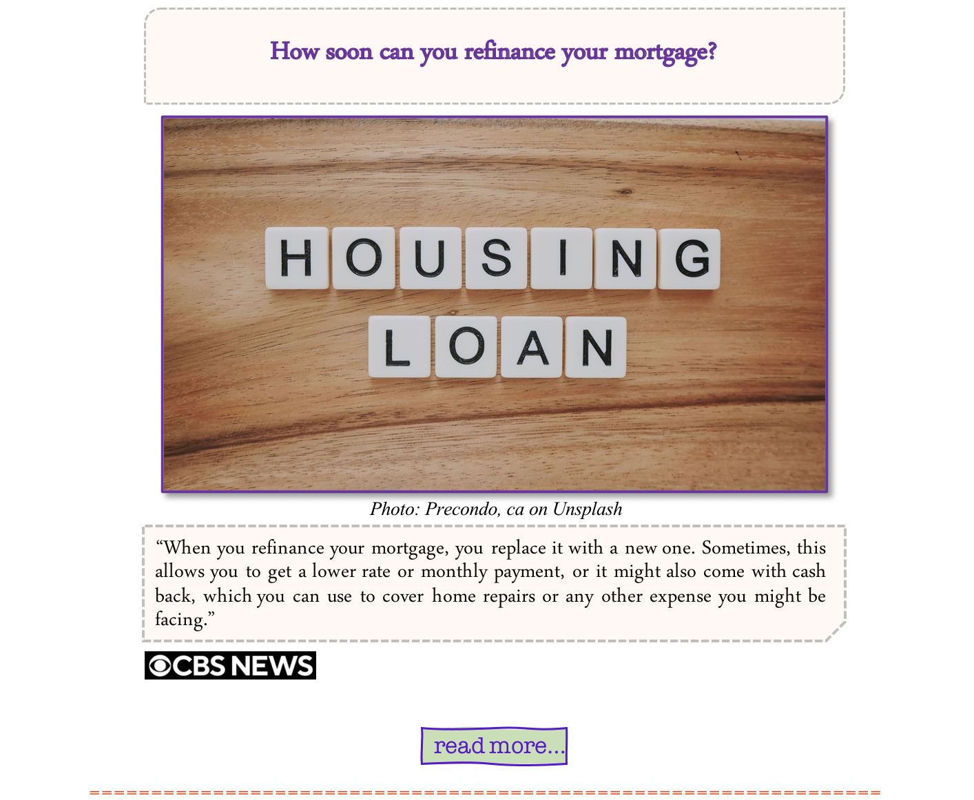 When Can i refinance
