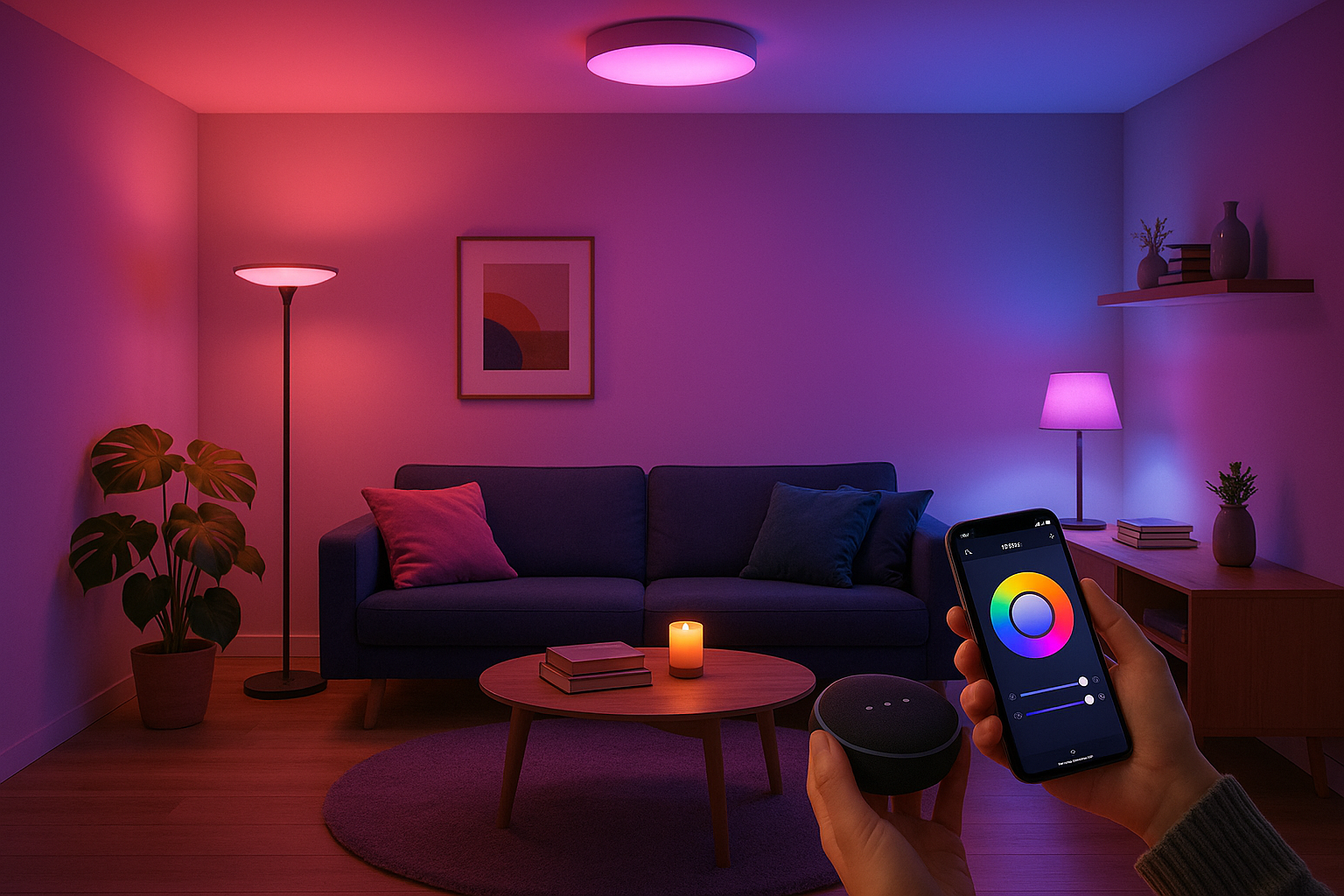 Person using smart home voice commands