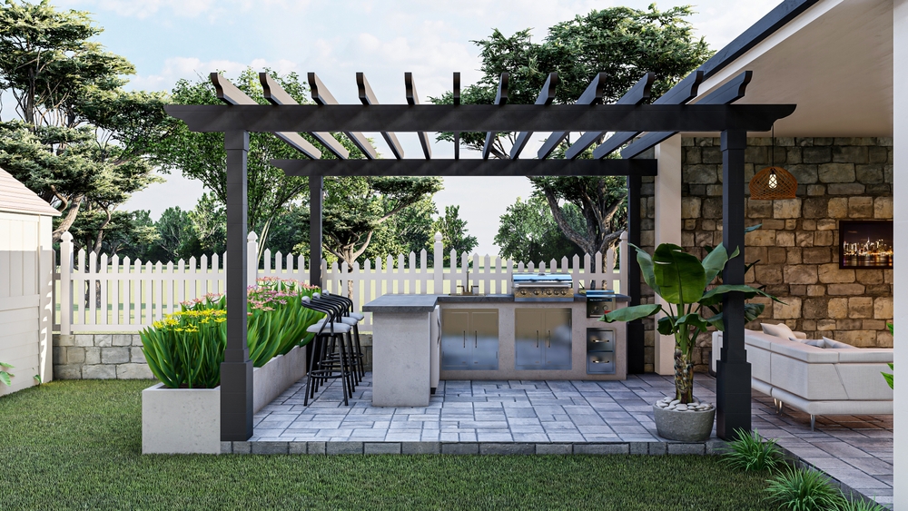 BBQ-ready outdoor kitchen