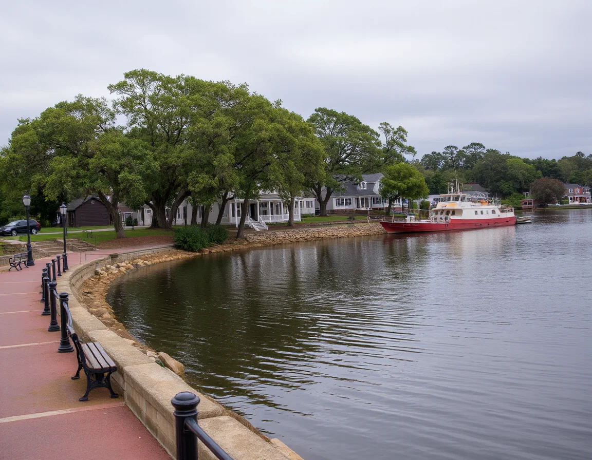 Riverfront setting near New Bern, North Carolina
