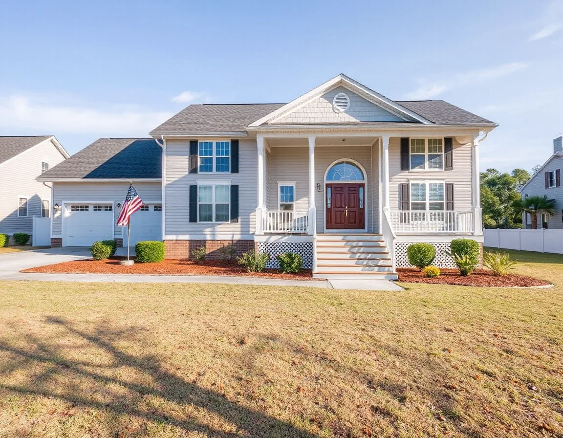 Elevated home exterior in New Bern, North Carolina