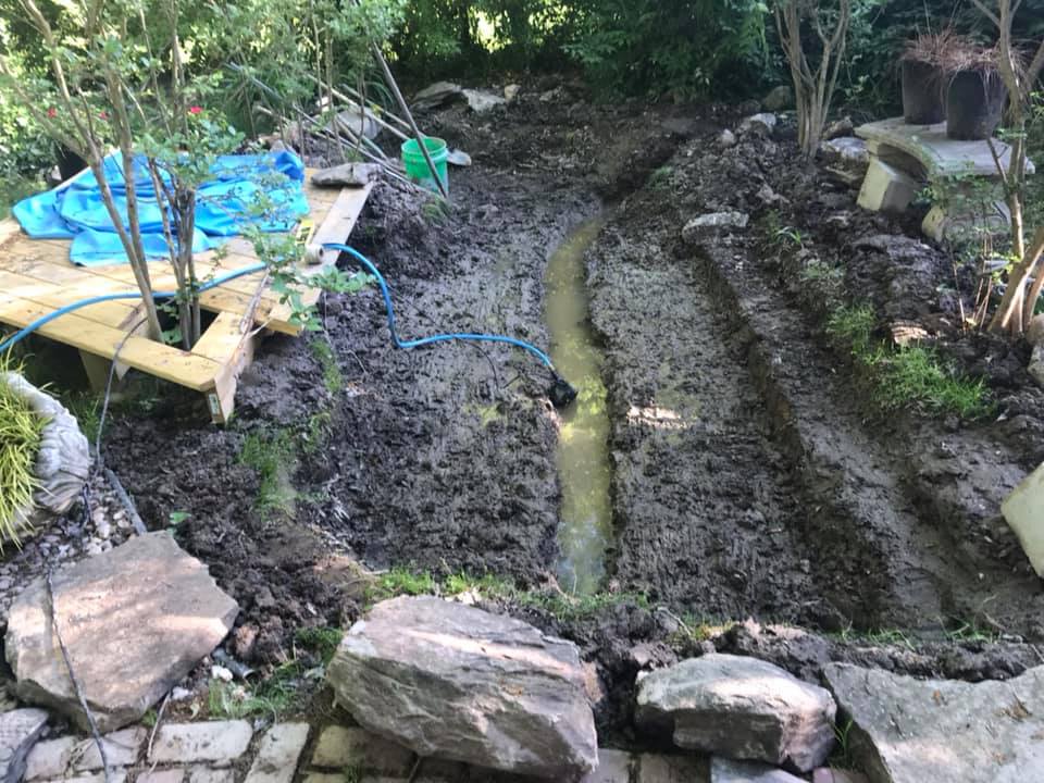 Fish Pond Drain Field Excavation
