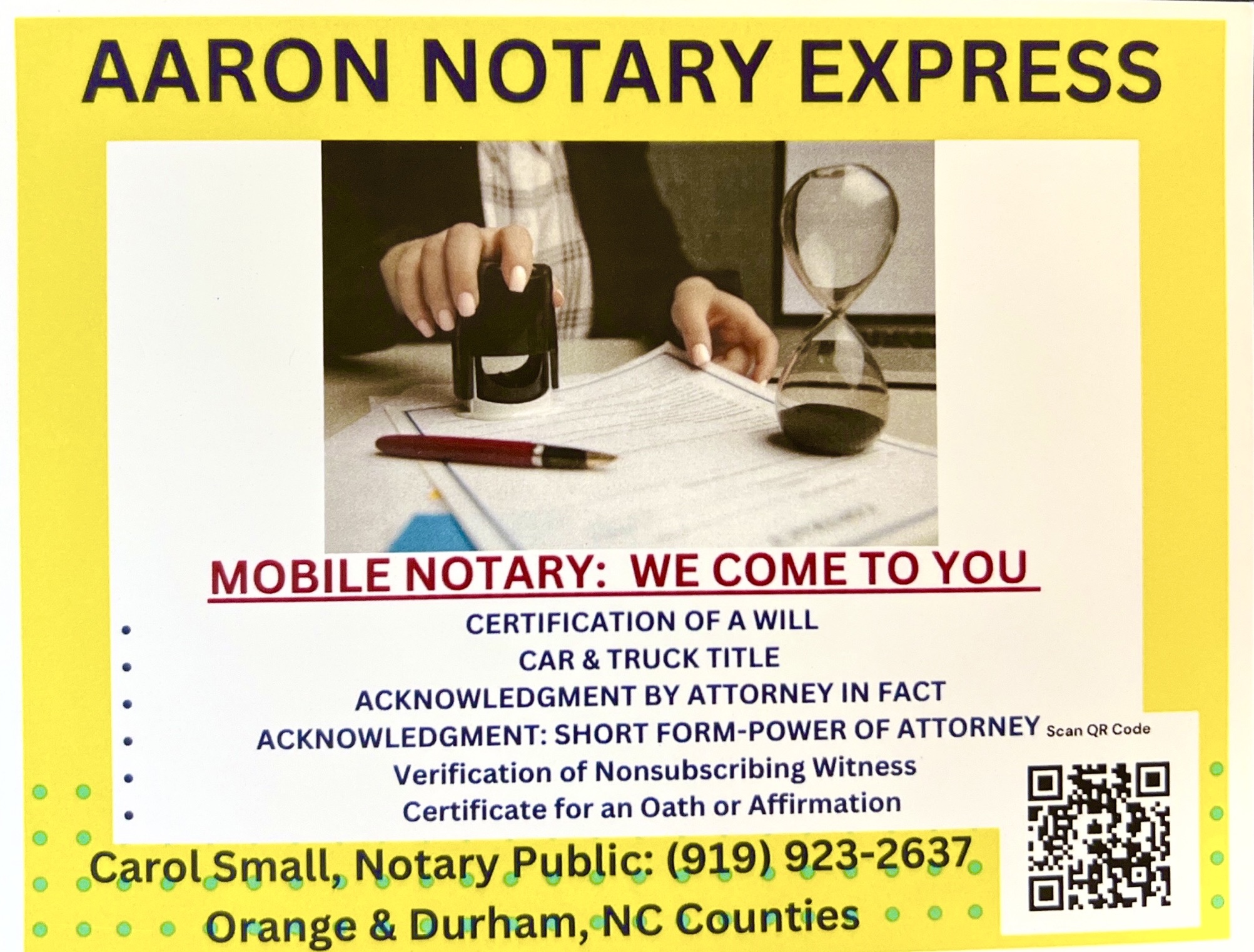 Aaron Notary Express Card