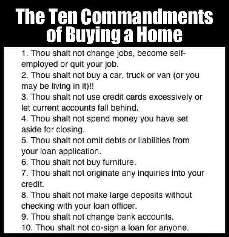 The 10 Commandments To Buying A Home