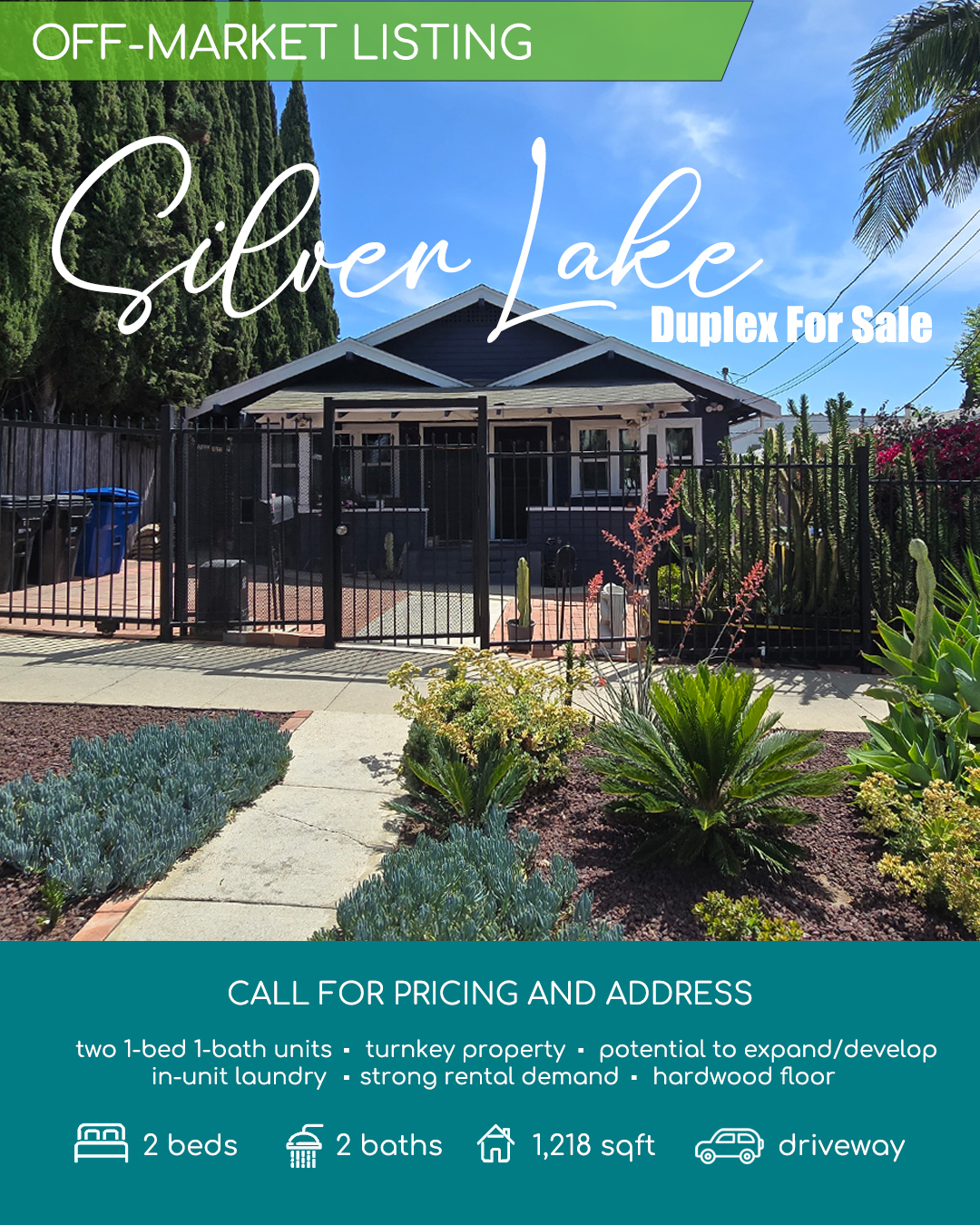 Off Market Silver Lake Duplex For Sale