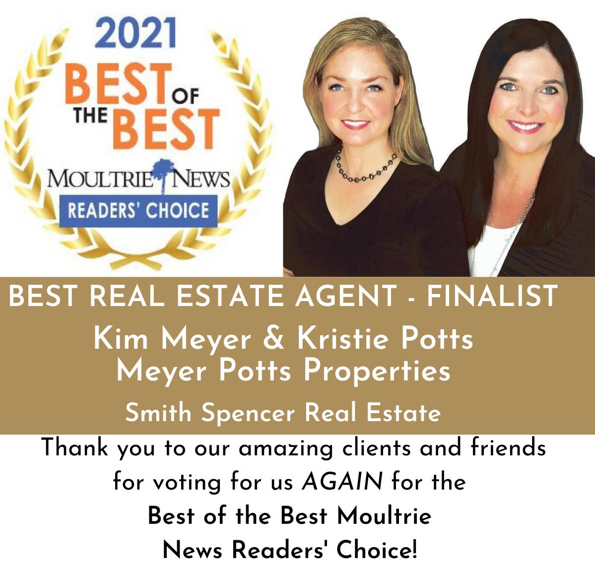 Best of Best Readers Choice 2021 - Meyer Potts Properties Finalist!