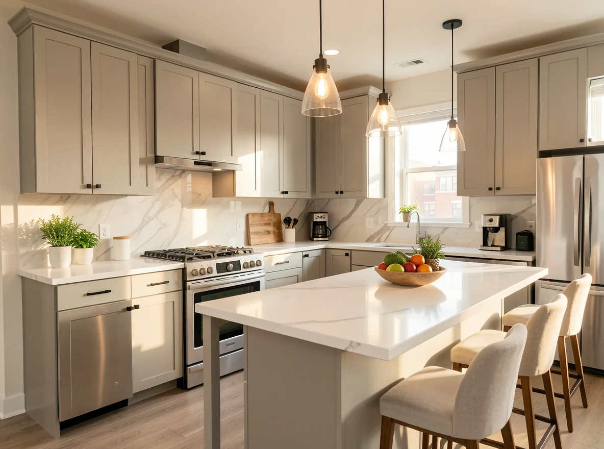 Updated West Town townhome kitchen