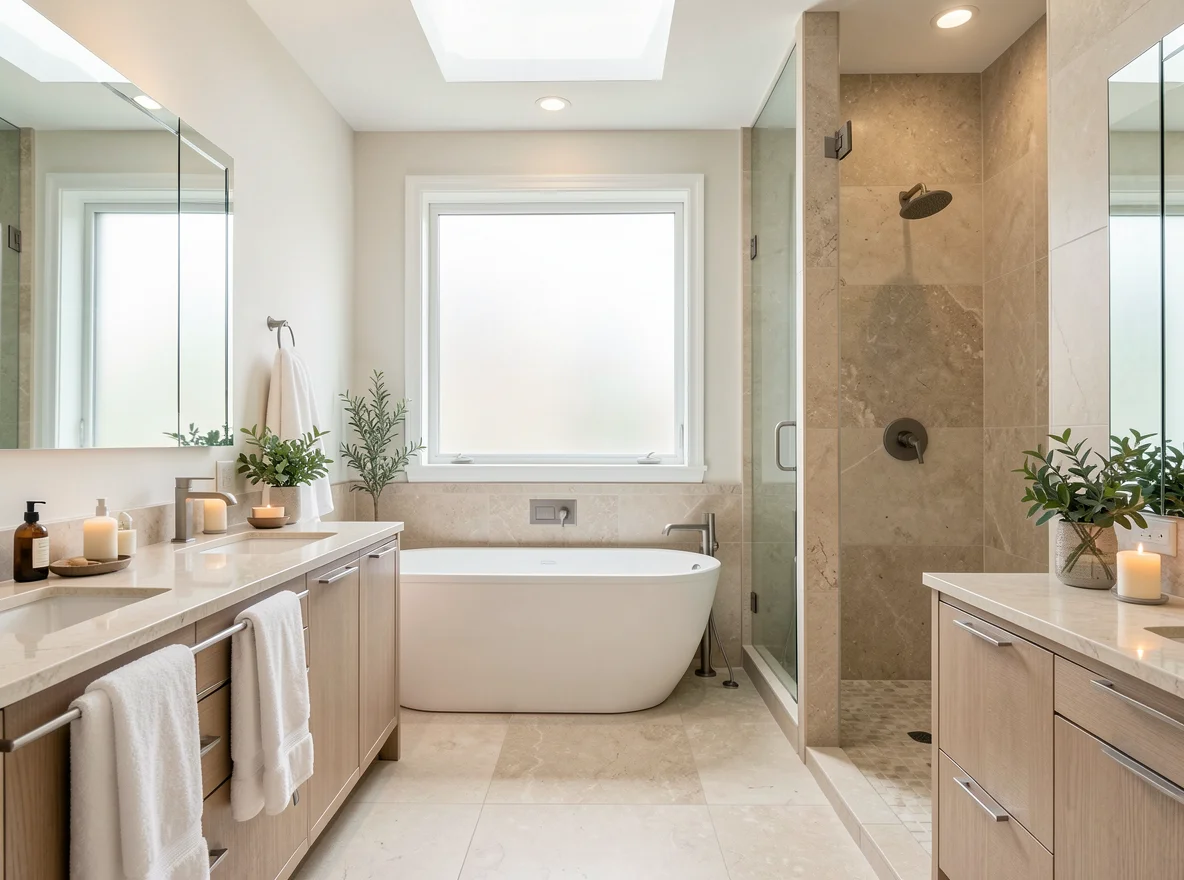 Refreshed West Town townhome bathroom