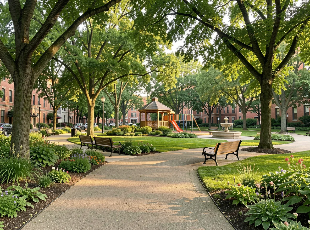 Walkable neighborhood park and recreation scene near Bucktown and Wicker Park