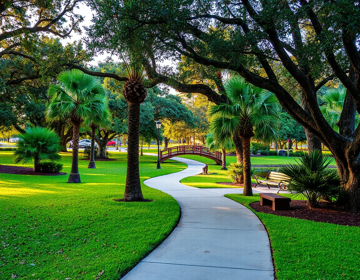Green public park in Boynton Beach