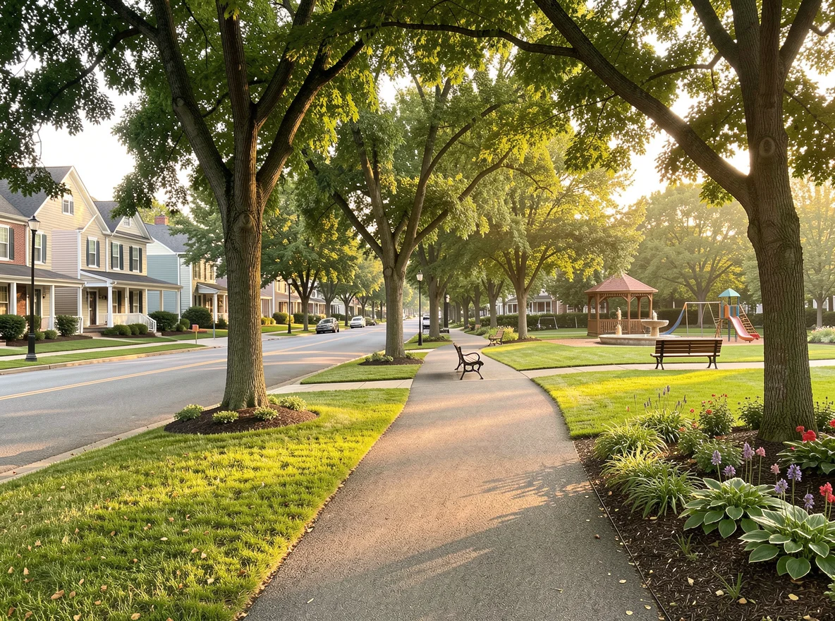 Tree-lined Nashville neighborhood street