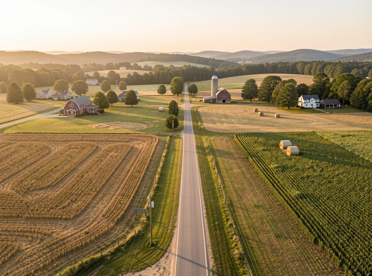 Cross Plains countryside and homes