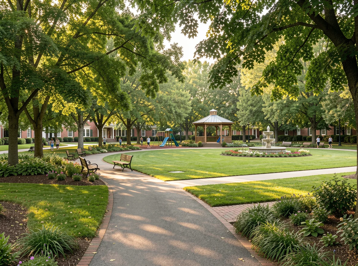 Neighborhood park with walking path in White House, Tennessee