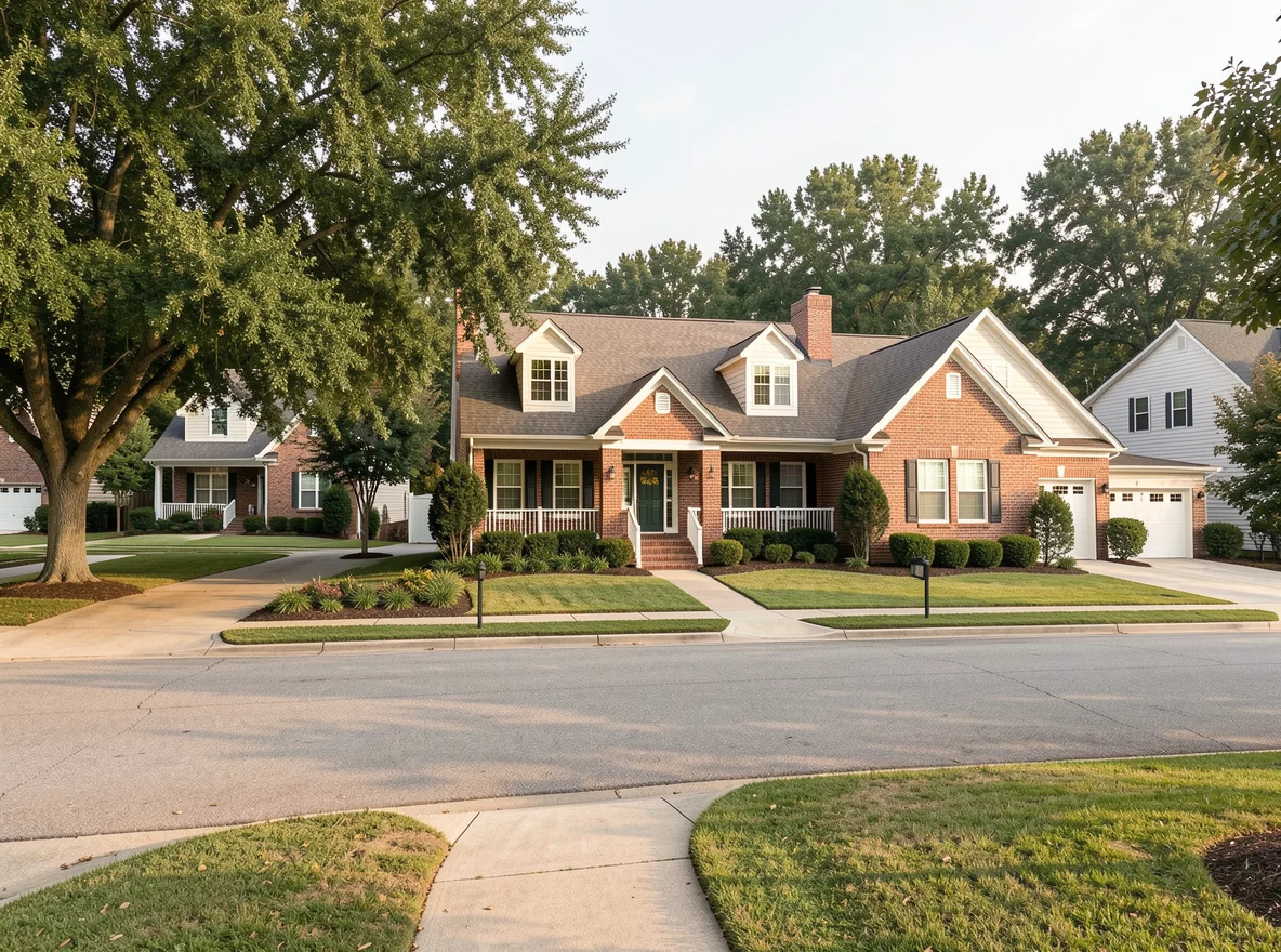 Established neighborhood streetscape in the Raleigh area of Memphis