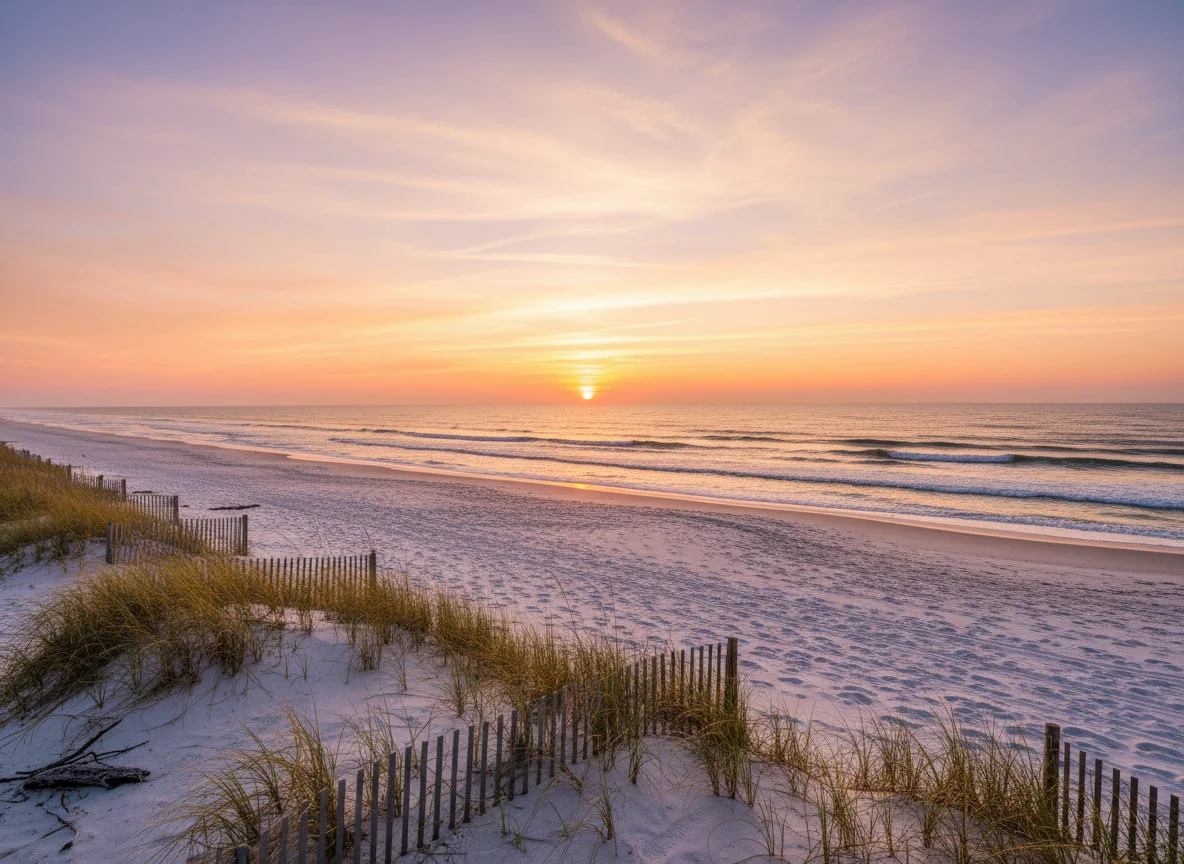 Sunrise shoreline scene in Ponte Vedra Beach, Florida
