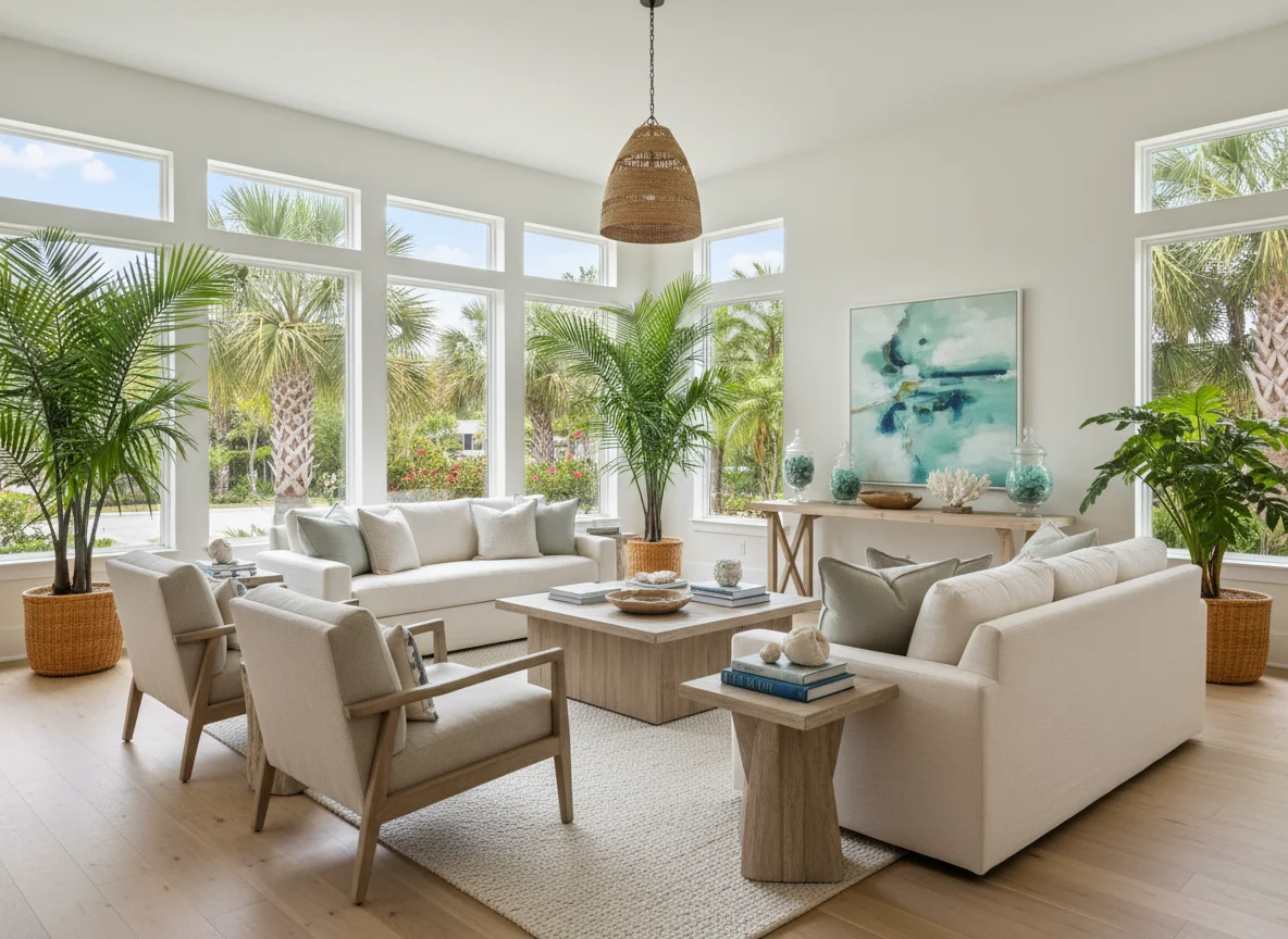 Staged living room interior in Jacksonville