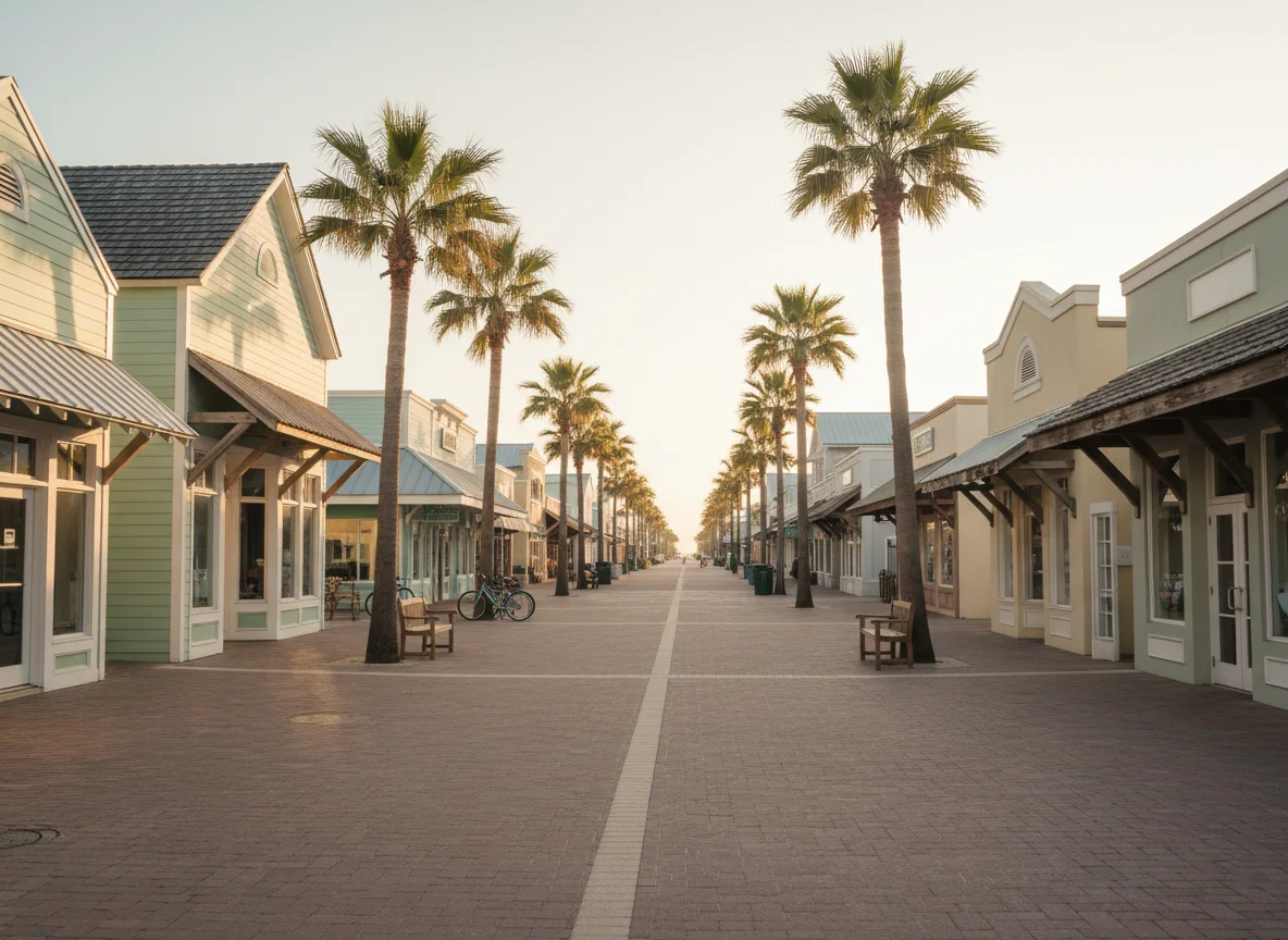 Atlantic Beach walkable dining and shopping area