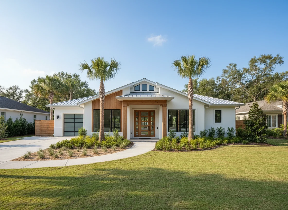 Coastal-style home exterior in Jacksonville