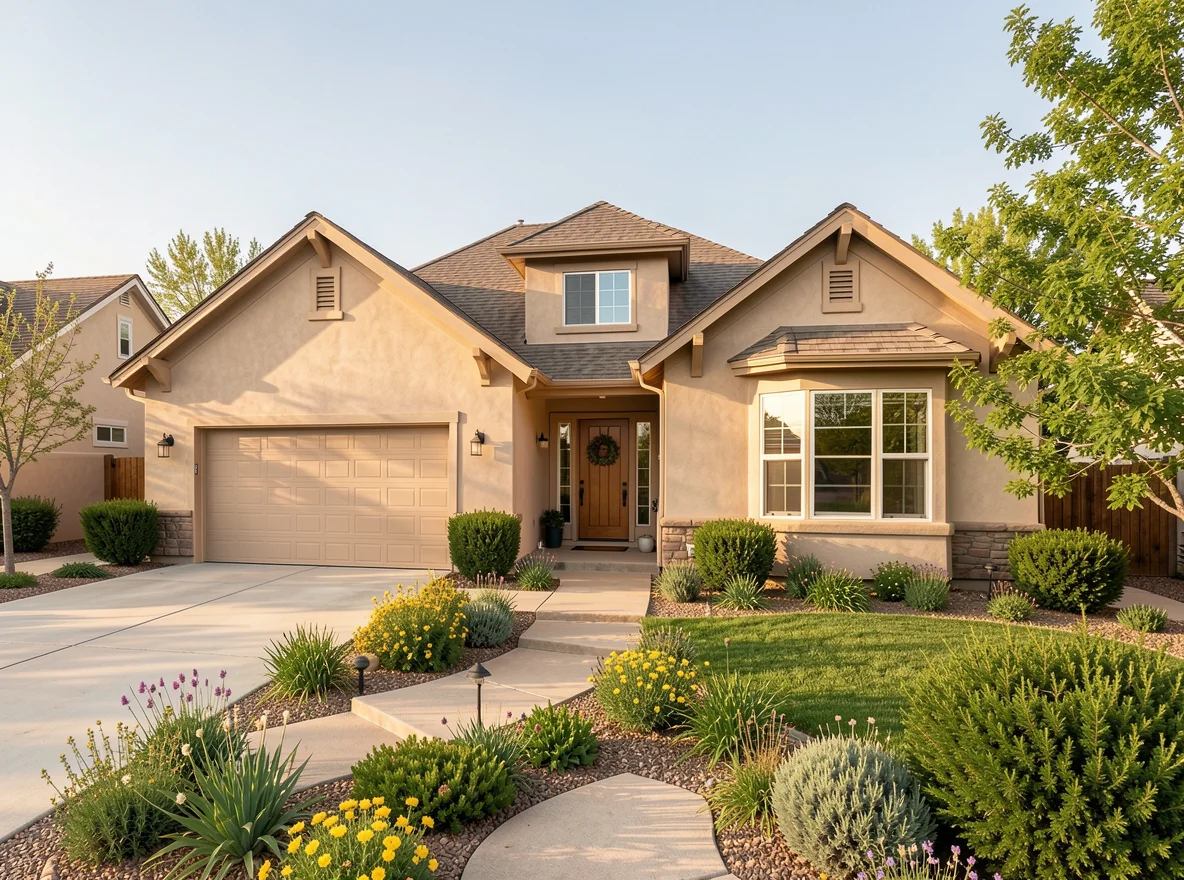 Spring-ready home exterior in Albuquerque