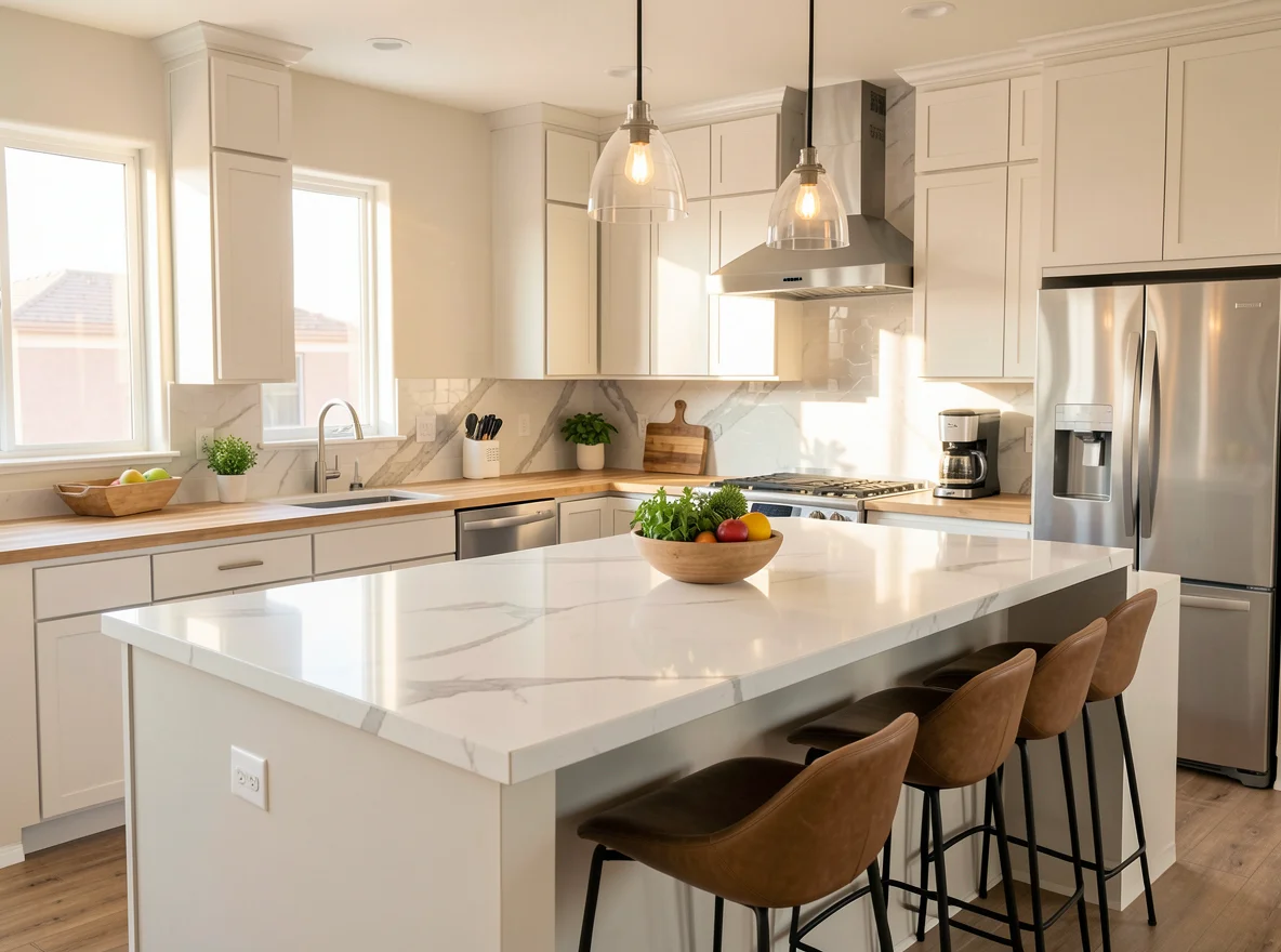 Bright staged kitchen for home sale