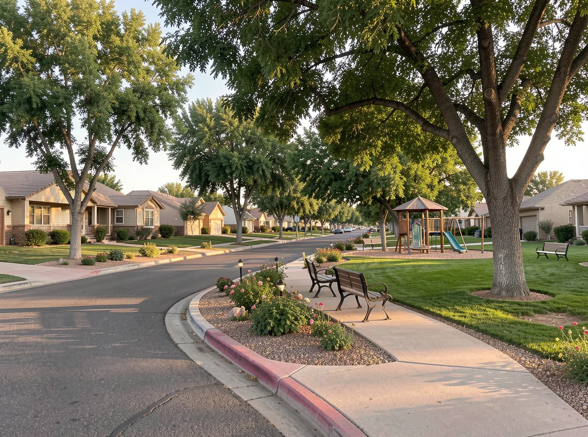 Albuquerque-area residential streetscape