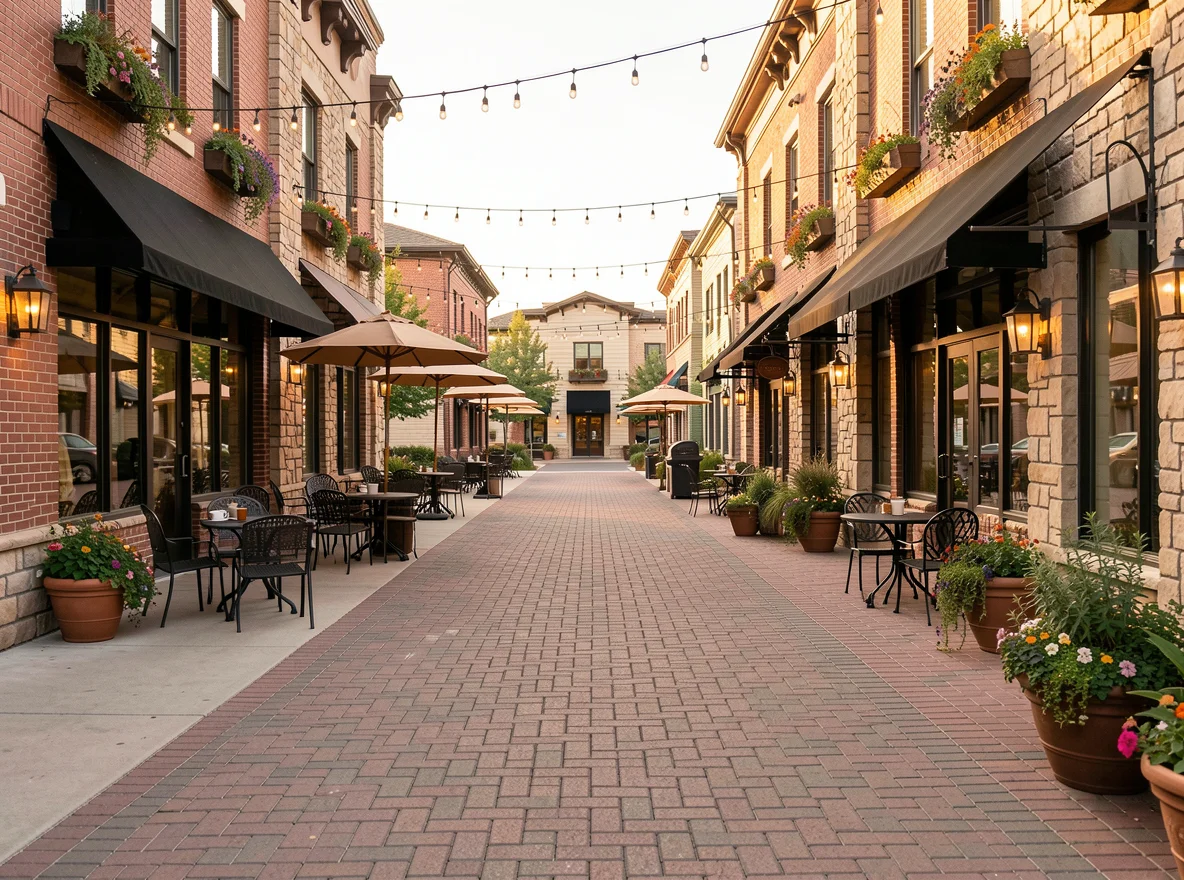 Cafe district and neighborhood amenities near family-oriented living in Rio Rancho