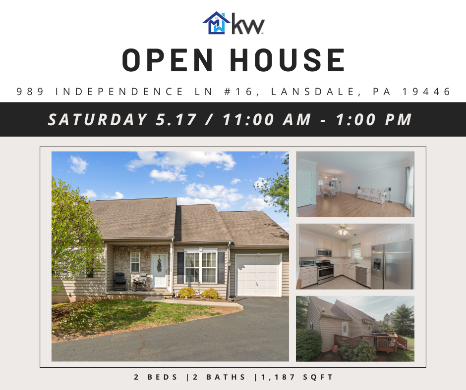OPEN HOUSE ALERT! 989 INDEPENDENCE LN #16 Lansdale PA 19446