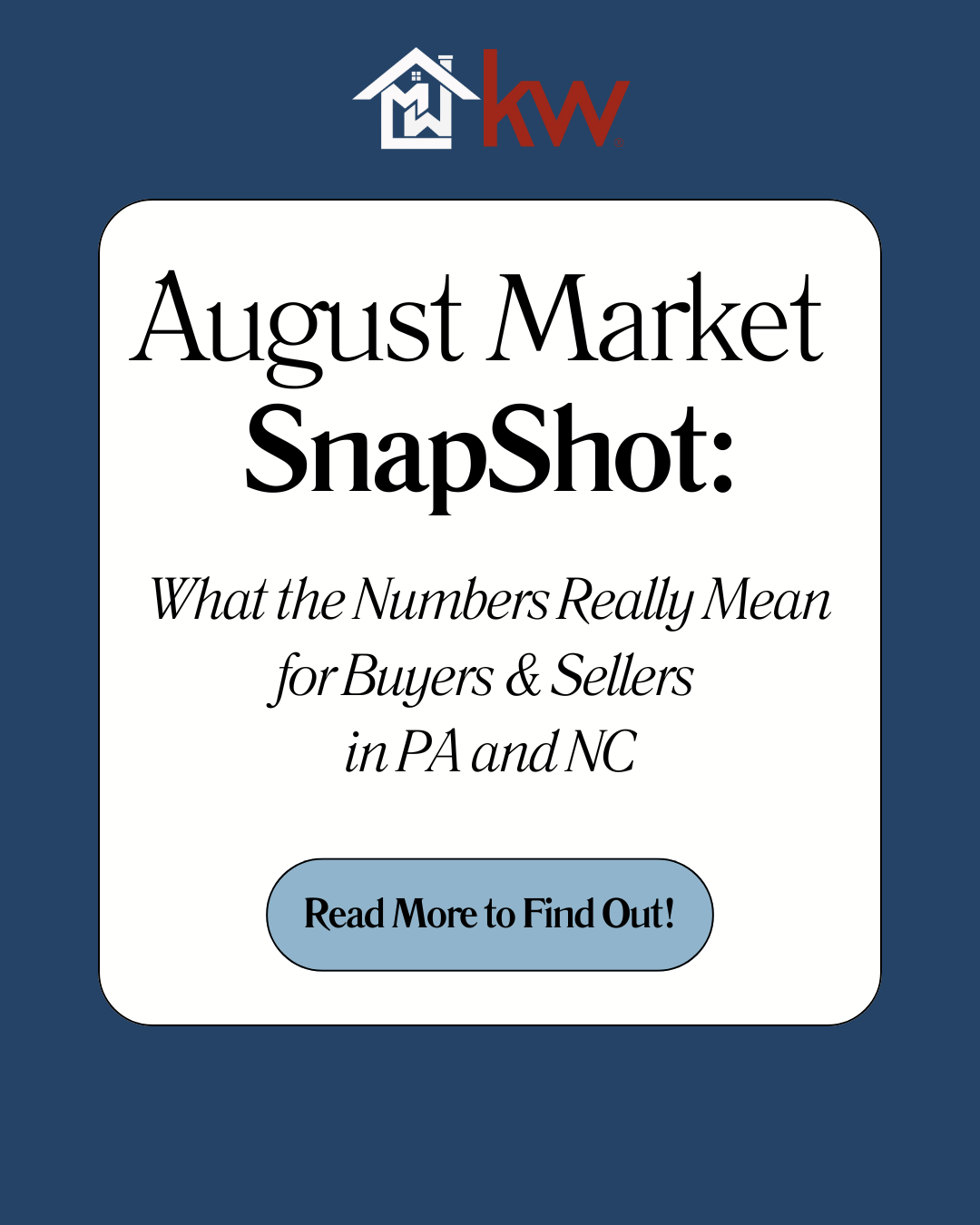 August Market Snapshot: What the Numbers Really Mean for Buyers & Sellers in PA and NC