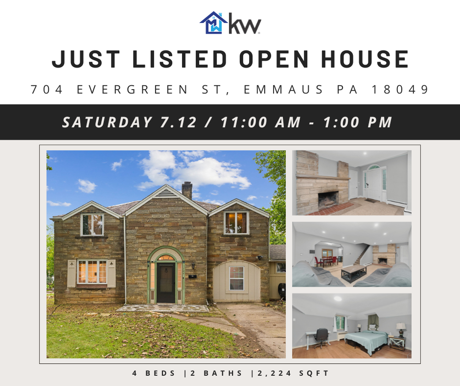 JUST LISTED! Open House: 704 Evergreen St, Emmaus, PA 18049