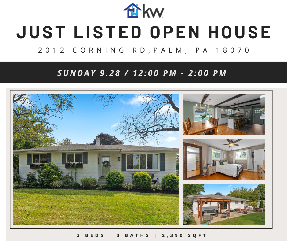 Just Listed + Open House: 2012 Corning Rd, Palm, PA 18070