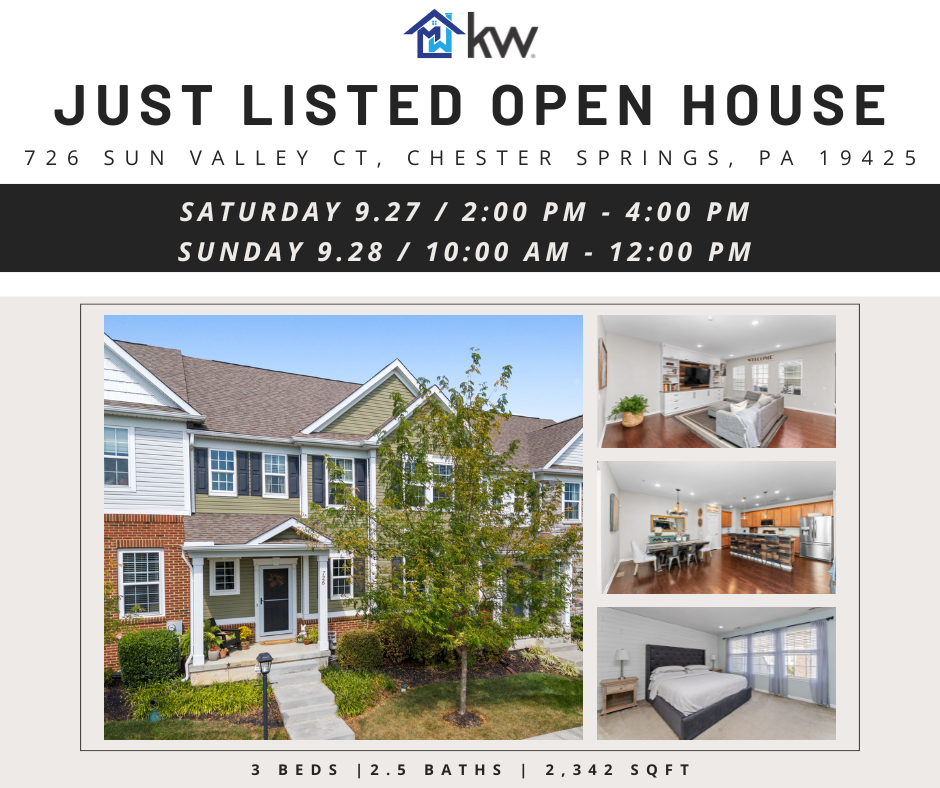 Just Listed + Open House: 726 Sun Valley Ct, Chester Springs, PA 19425