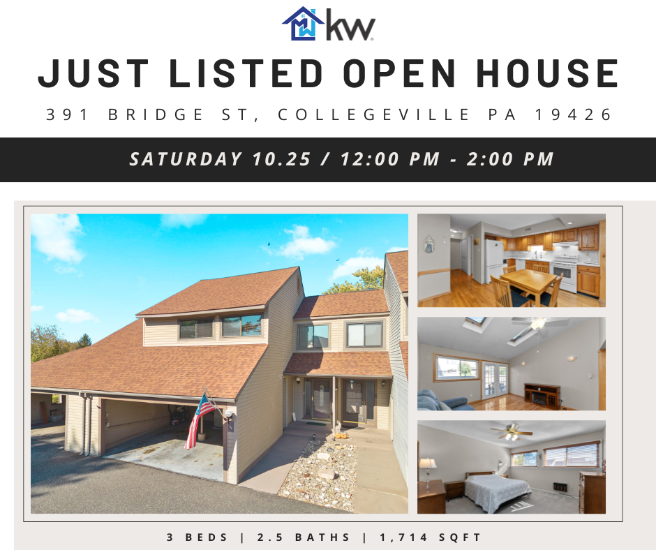 Just Listed + Open House: 391 Bridge St, Collegeville, PA 19426