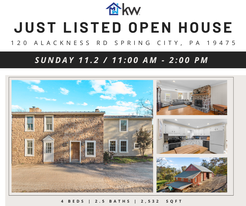 Just Listed/Open House: 120 Alackness Rd, Spring City, PA 19475