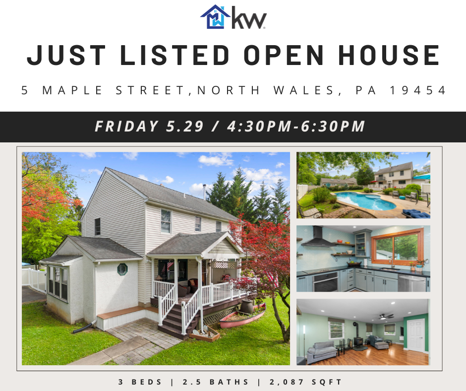 Just Listed + Open House: 5 Maple Street, North Wales, PA 19454