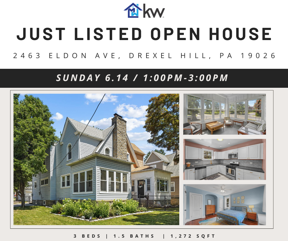 Just Listed + Open House: 2463 Eldon Ave, Drexel Hill, PA 19026