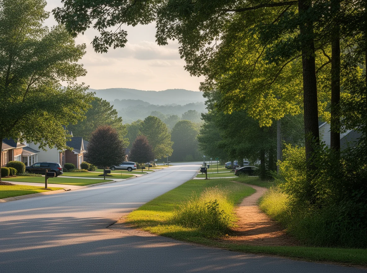 Tree-lined neighborhood near Albemarle