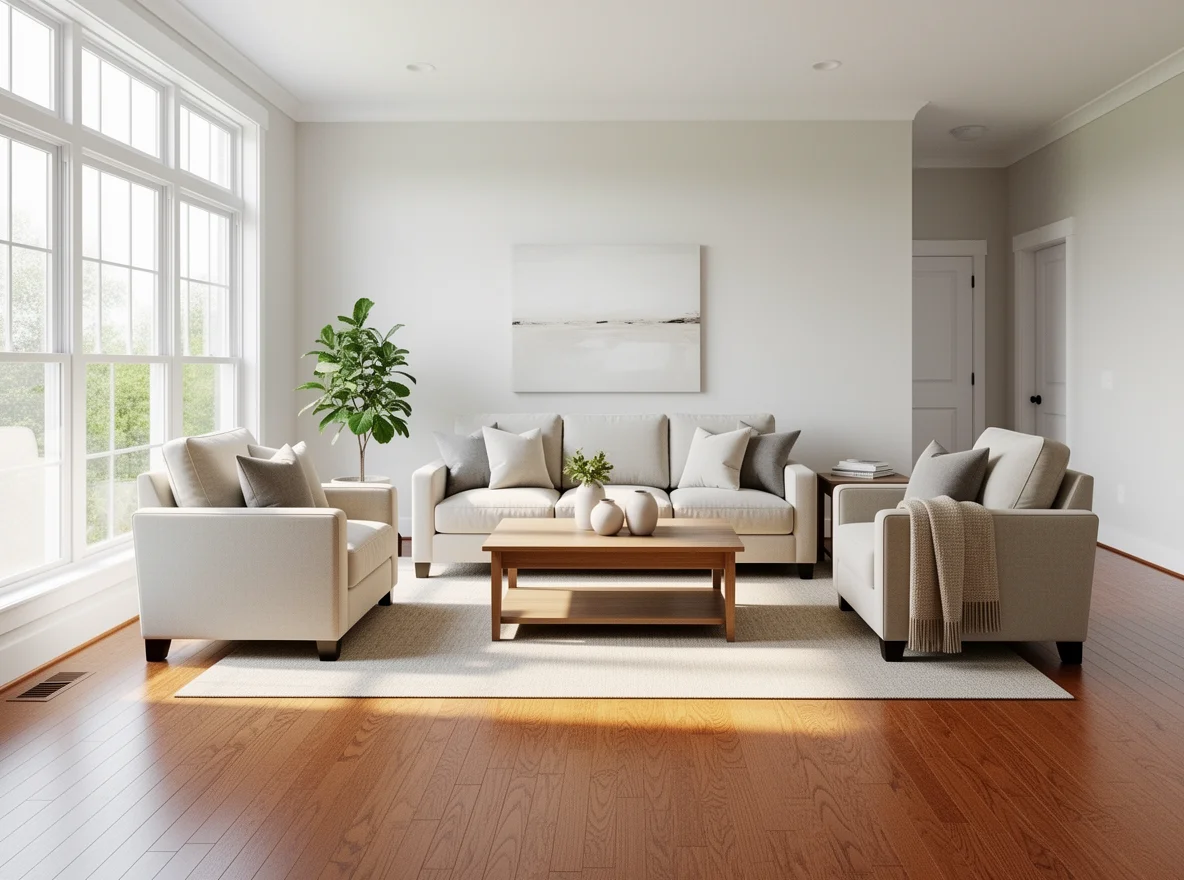 Bright staged living room in Albemarle
