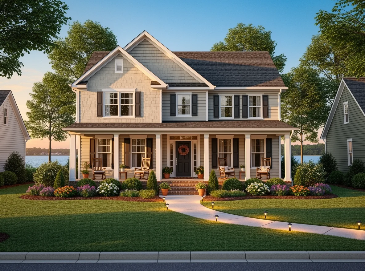 Lakeside home exterior near Lake Norman