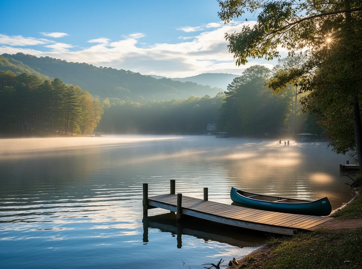 Quiet morning shoreline at Lake Norman in Catawba County