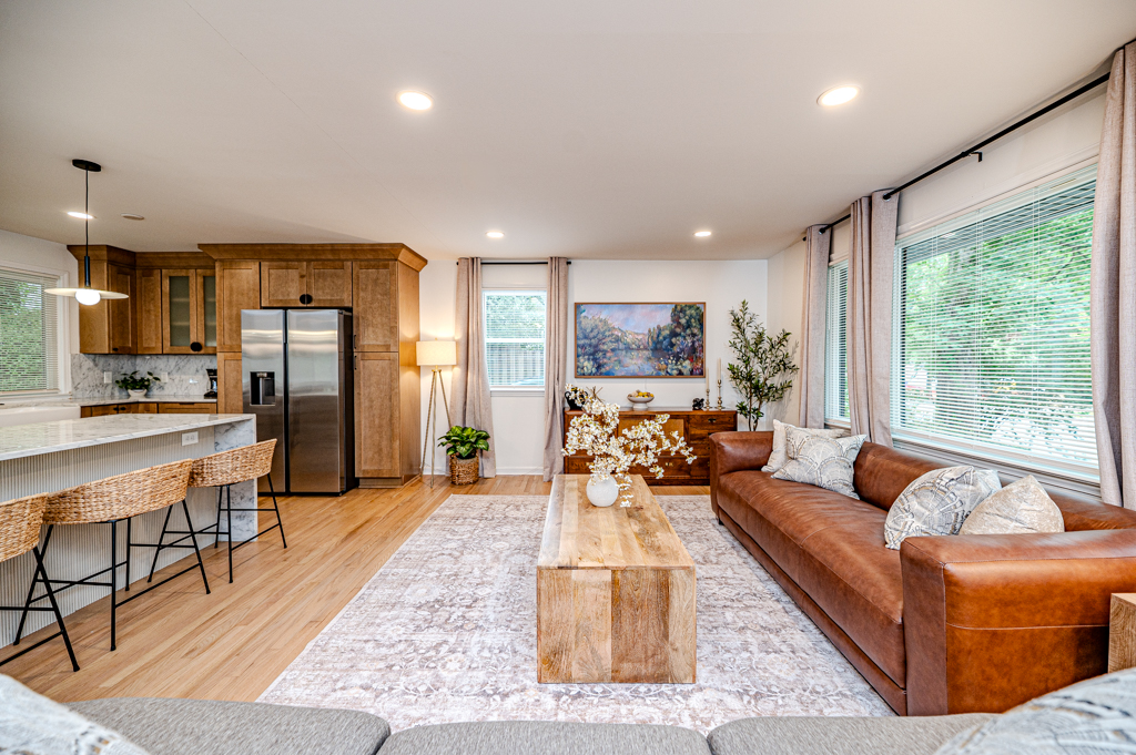 North Hills Raleigh Retreat Family Room at Short Term Rental