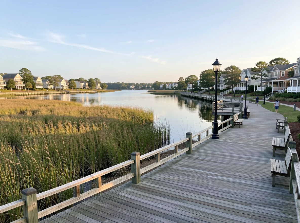 Waterfront scenery in Suffolk