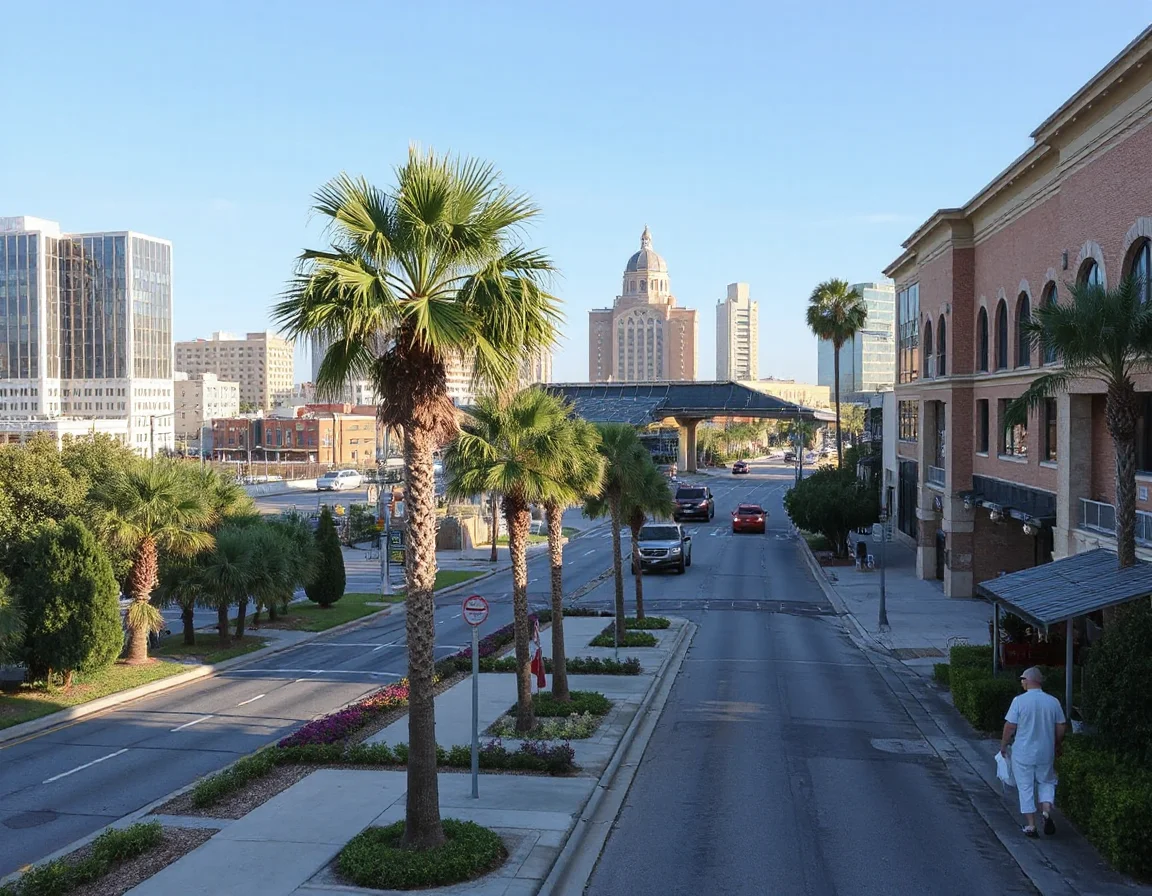Historic civic center streetscape in Kissimmee
