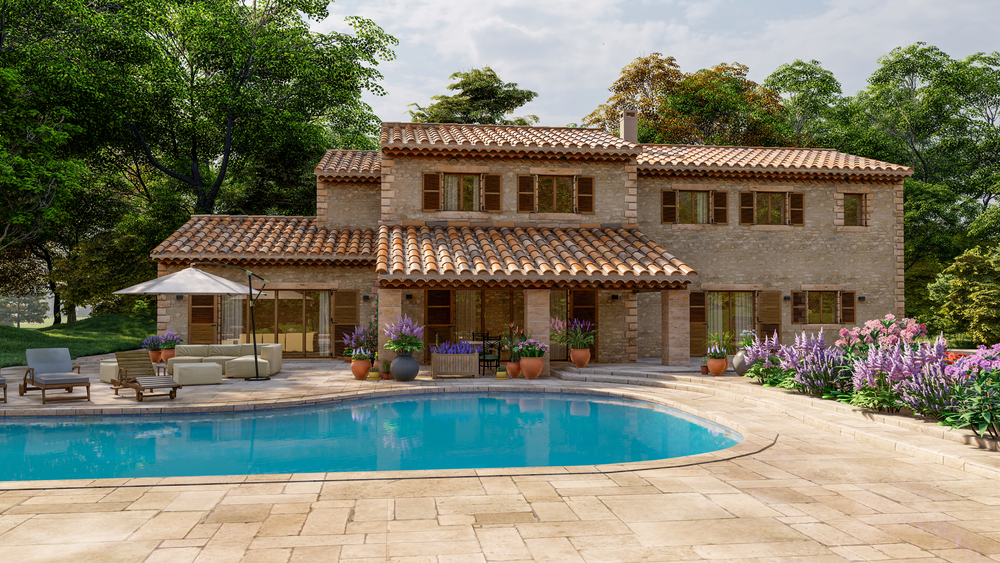 pool outside the house