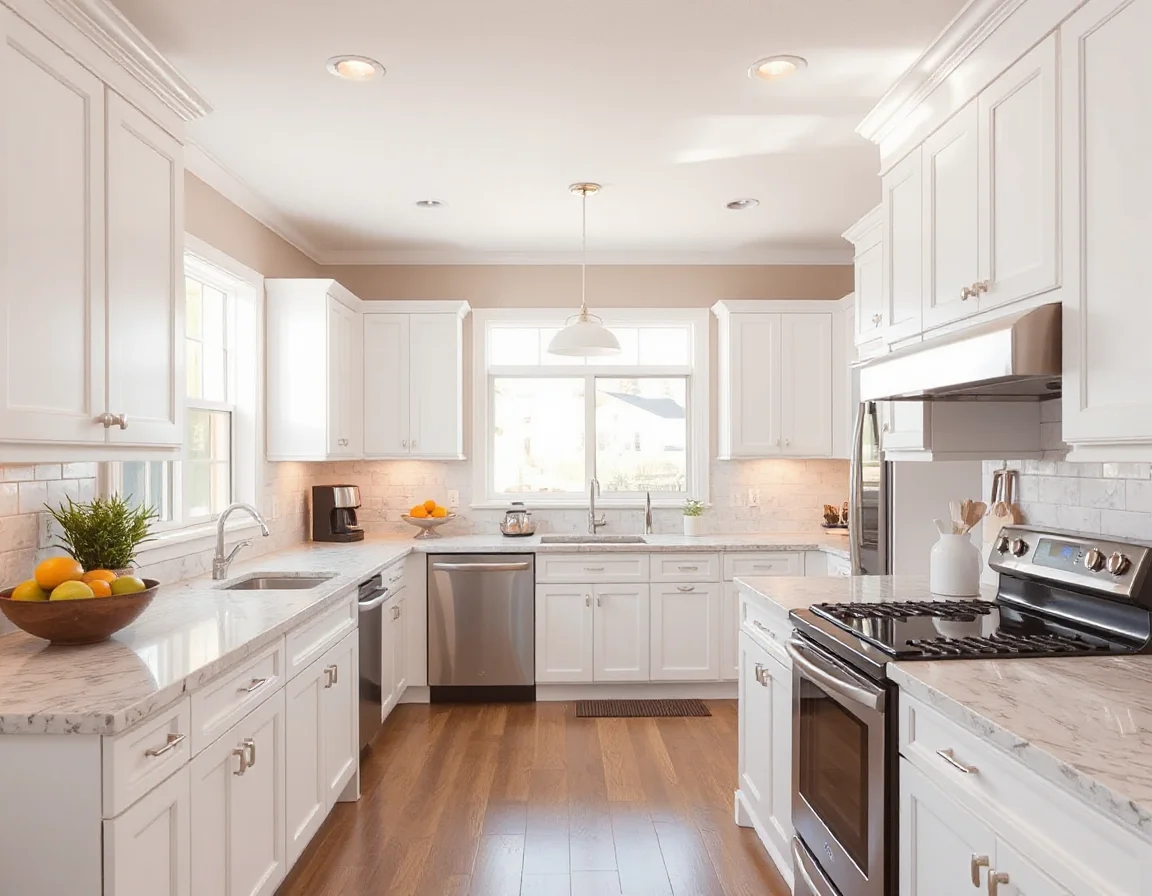 Bright staged contemporary kitchen in an Irvine home