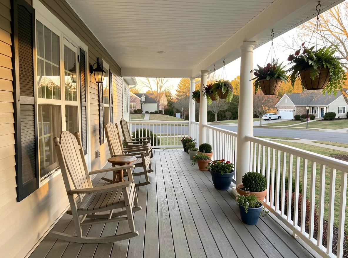 Inviting front porch on an East Tennessee home