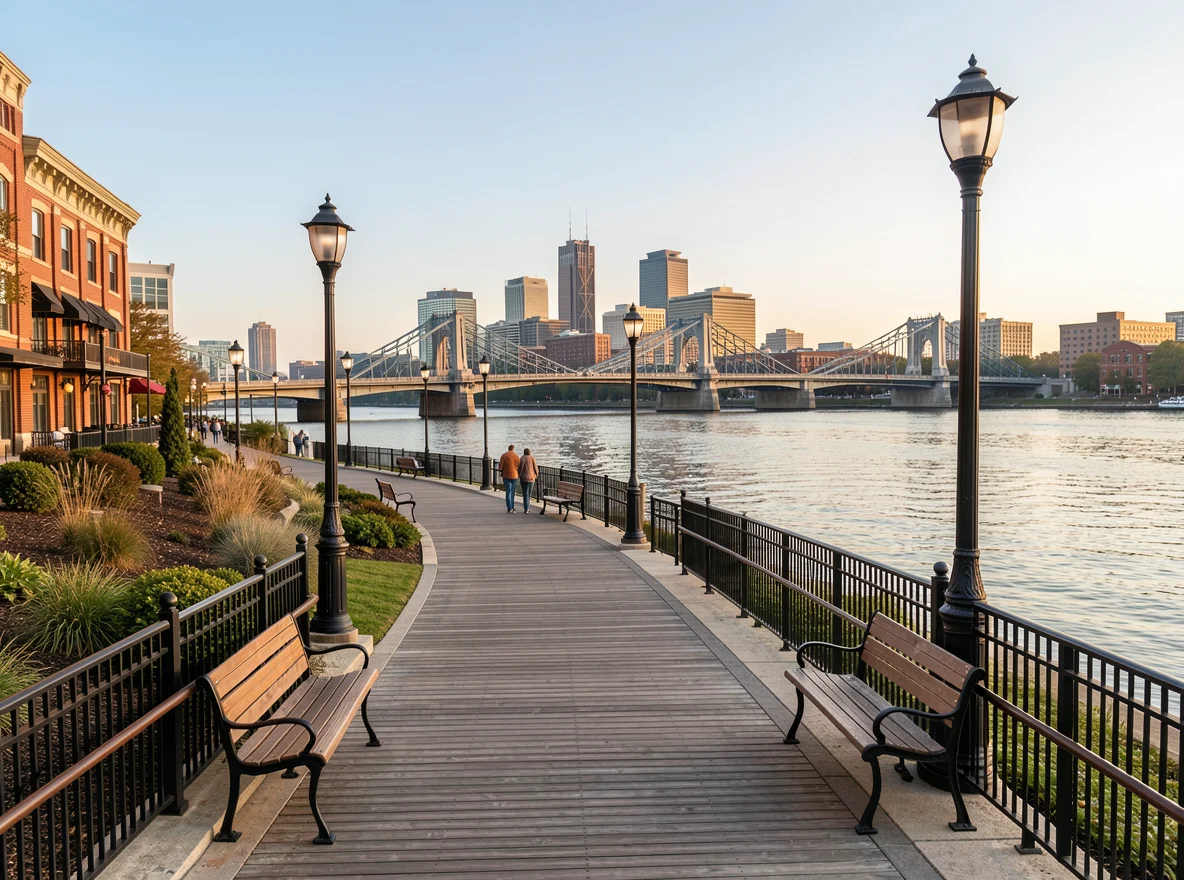 Louisville waterfront along the Ohio River