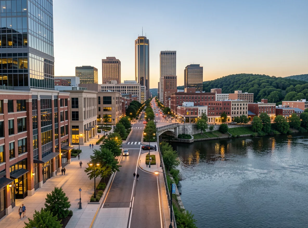 Knoxville skyline and riverfront